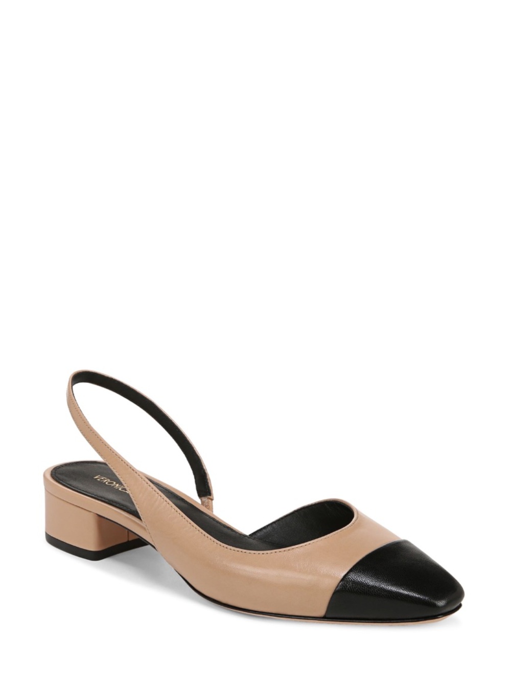 Veronica Beard Two-Tone Slingback Pump in Beige and Black